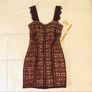 Lace Wine Dress